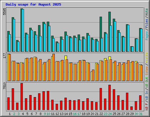 Daily usage for August 2025