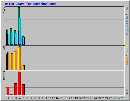 Daily usage for November 2025