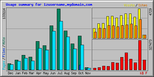 Usage summary for 1zusername.mydomain.com